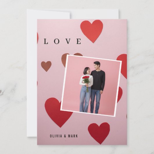Happy Valentines Day Custom Photo Collage Love シーズンカード (正面)