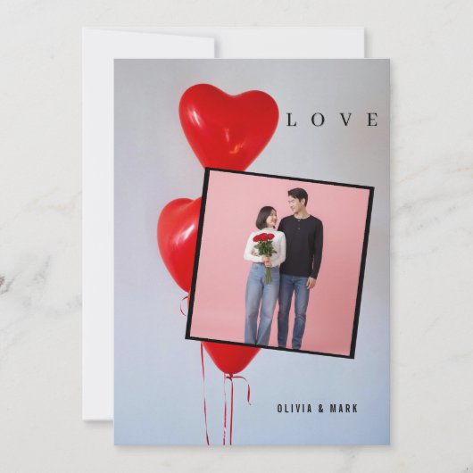 Happy Valentines Day Custom Photo Collage Love  シーズンカード (正面)