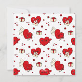 Happy valentine's day Custom Photo Red Hearts シーズンカード (裏面)