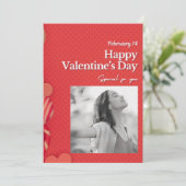 Happy valentine's day Custom Photo Red Hearts シーズンカード (スタンド正面)