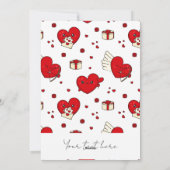 Happy valentine's day Custom Photo Red Hearts シーズンカード (裏面)