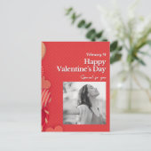 Happy valentine's day Custom Photo Red Hearts ポストカード (スタンド正面)