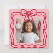 Happy Valentine's Day Custom Photograph Wavy Bow ノートカード (正面)