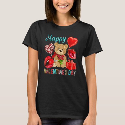 Happy Valentine's Day Cute Bear Western Valentine' Tシャツ (正面)