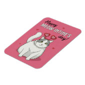 Happy Valentines Day Cute Cat With Heart Headband マグネット (左側)
