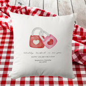Happy Valentine's Day Cute Fun Locks Hearts Custom クッション