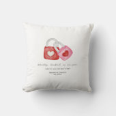 Happy Valentine's Day Cute Fun Locks Hearts Custom クッション (正面)