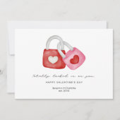 Happy Valentine's Day Cute Fun Locks Hearts Custom シーズンカード (正面)