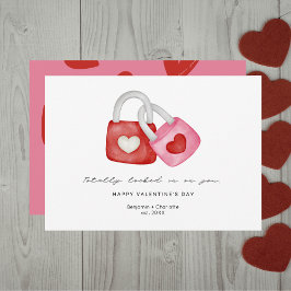 Happy Valentine's Day Cute Fun Locks Hearts Custom シーズンカード