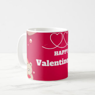 Happy Valentine's Day Cute Heart Mug コーヒーマグカップ