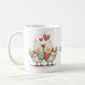 Happy Valentine's Day Cute Love Birds コーヒーマグカップ (左)