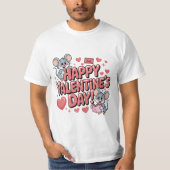 happy-valentines-day-cute-mice-hearts-typography-t tシャツ (正面)