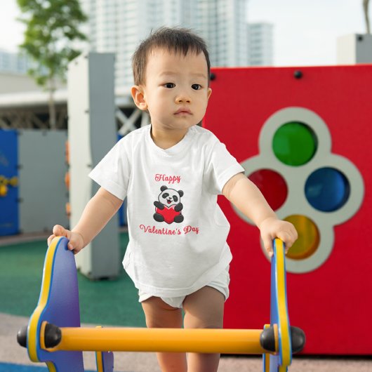 Happy Valentine's Day Cute Panda With Heart トドラーTシャツ