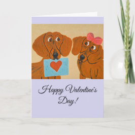 Happy Valentine's Day Dachshund Doggie Card カード