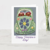 Happy Valentine's Day Dachshund Doggie Card カード (正面)