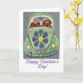 Happy Valentine's Day Dachshund Doggie Card カード (黄色い花)