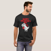 Happy Valentines Day Dinosaur Trex Toddler Boys Ki Tシャツ (正面フル)