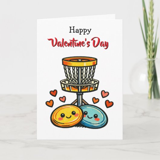 Happy Valentine's Day | Disc Golf Themed カード (正面)