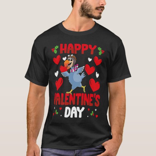Happy Valentines Day Dodo Bird Heart Love Animal Tシャツ (正面)