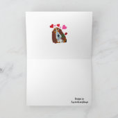 Happy Valentine's Day Doggie Folded Greeting Card カード (内部)