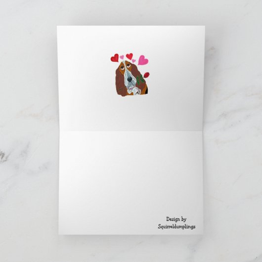 Happy Valentine's Day Doggie Folded Greeting Card カード (内部)