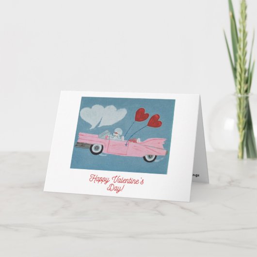 Happy Valentine's Day Doggie Folded Greeting Card カード (正面)