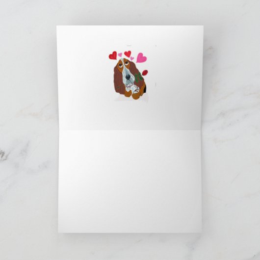 Happy Valentine's Day Doggie Folded Greeting Card カード (内部)