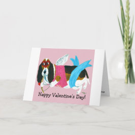 Happy Valentine's Day Doggie Folded Greeting Card カード