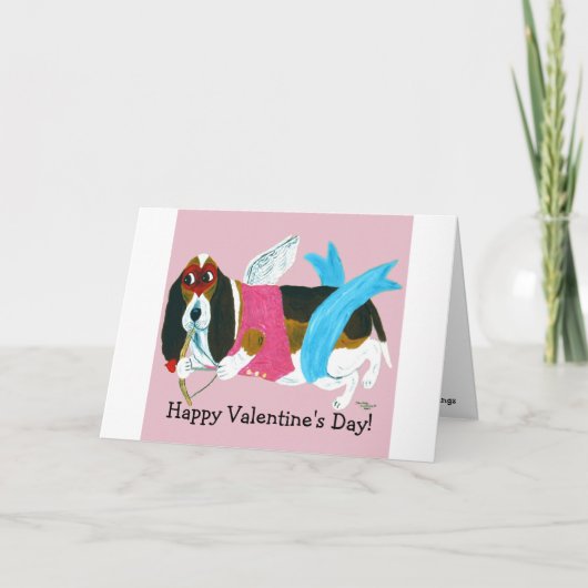 Happy Valentine's Day Doggie Folded Greeting Card カード (正面)