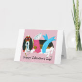 Happy Valentine's Day Doggie Folded Greeting Card カード (正面)