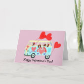 Happy Valentine's Day Doggie Folded Greeting Card カード (正面)