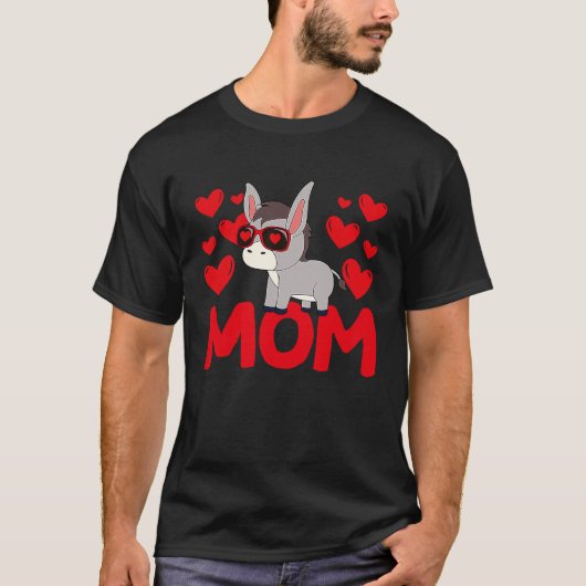 Happy Valentine's Day Donkey Mom Mothers Day Valen Tシャツ (正面)