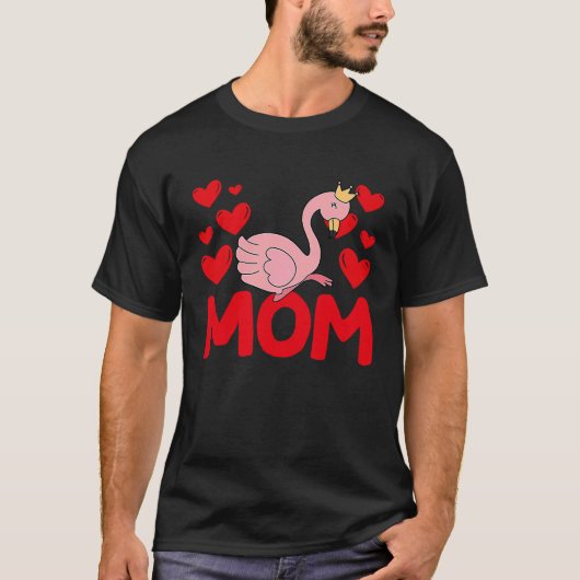 Happy Valentine's Day Flamingo Mom Mothers Day Val Tシャツ (正面)