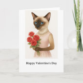 Happy Valentine's Day for Siamese Cat Lover  カード (正面)