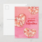 Happy Valentine's Day Forever Valentine Hearts シーズンポストカード (正面/裏面)