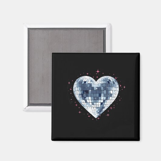 Happy Valentines Day Funny Coquette Diamond Disco  マグネット (正面/裏面)