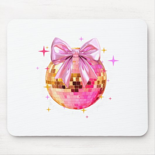 Happy Valentine's Day Funny Coquette Disco Ball Gi マウスパッド (正面)