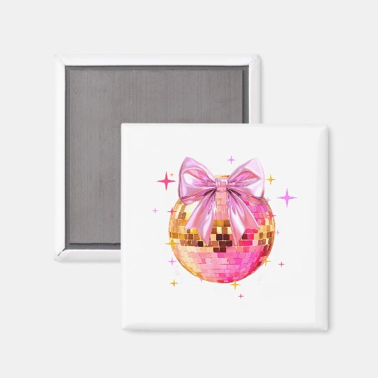 Happy Valentine's Day Funny Coquette Disco Ball Gi マグネット (正面/裏面)