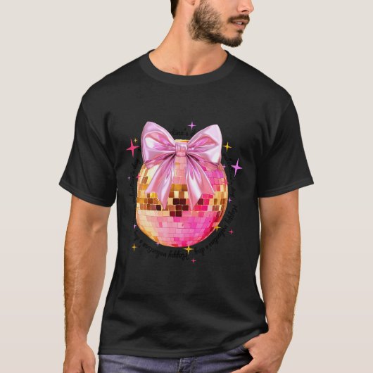 Happy Valentine's Day Funny Coquette Disco Ball Gi Tシャツ (正面)