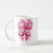 Happy Valentine's Day Funny Coquette Disco Ball He コーヒーマグカップ (左)