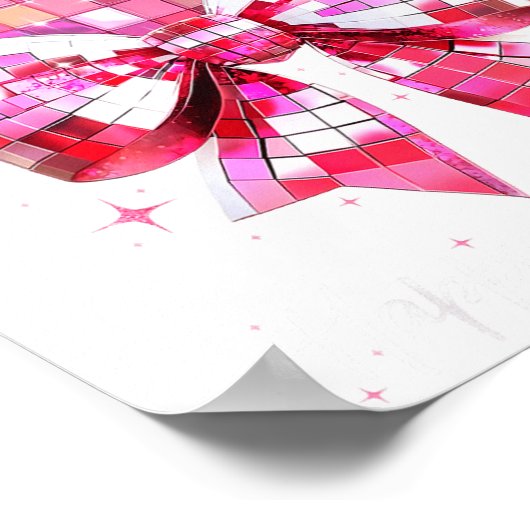 Happy Valentine's Day Funny Coquette Disco Ball He ポスター (角)