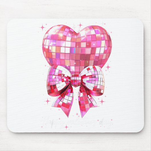 Happy Valentine's Day Funny Coquette Disco Ball He マウスパッド (正面)
