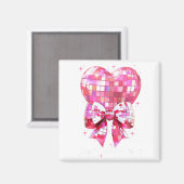 Happy Valentine's Day Funny Coquette Disco Ball He マグネット (正面/裏面)