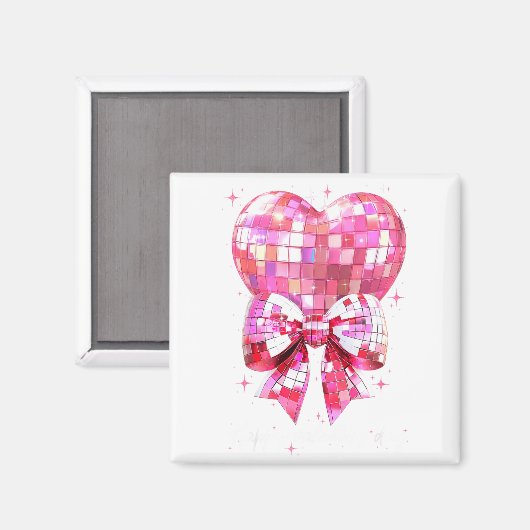 Happy Valentine's Day Funny Coquette Disco Ball He マグネット (正面/裏面)