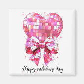 Happy Valentine's Day Funny Coquette Disco Ball He マグネット (正面)