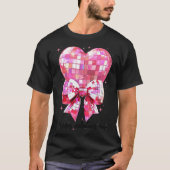 Happy Valentine's Day Funny Coquette Disco Ball He Tシャツ (正面)