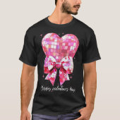 Happy Valentine's Day Funny Coquette Disco Ball He Tシャツ (正面)