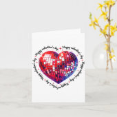 Happy Valentine's Day Funny Coquette Red Disco Bal カード (黄色い花)