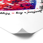 Happy Valentine's Day Funny Coquette Red Disco Bal ポスター (角)