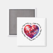 Happy Valentine's Day Funny Coquette Red Disco Bal マグネット (正面/裏面)